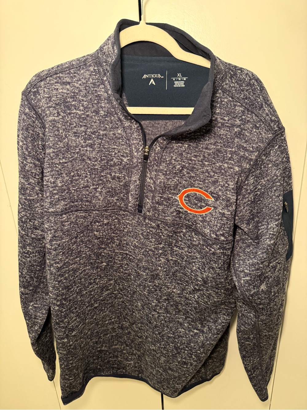 Antigua Navy and Gold Quarter-Zip Pullover